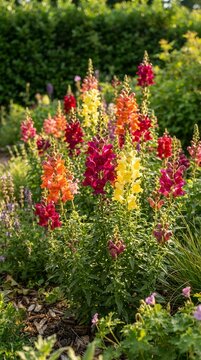 Vibrant Snapdragon Flowers Blooming in a Lush Garden.
