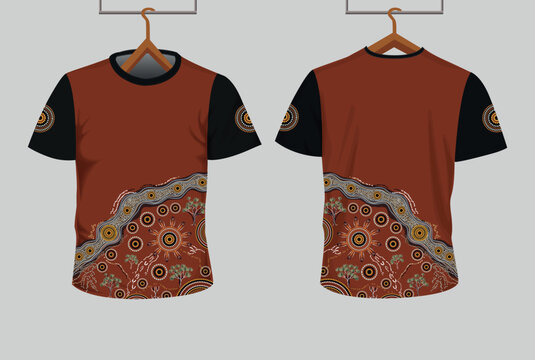 Aboriginal Inspired Dot Art T-Shirt Design Illustration