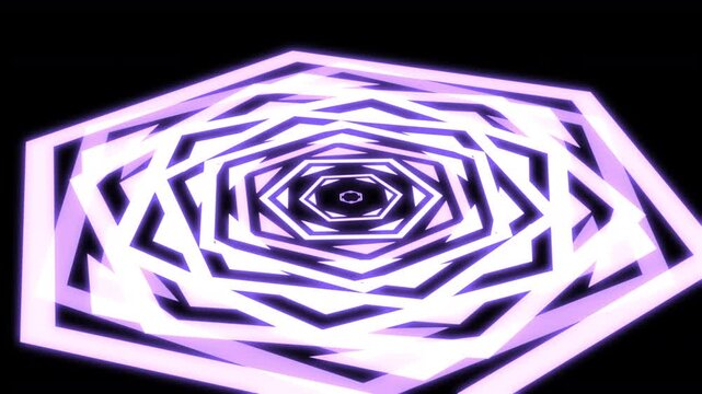 3D Hexagon Geometric Patterns Floor X60 Degrees More Purple Animation Loop