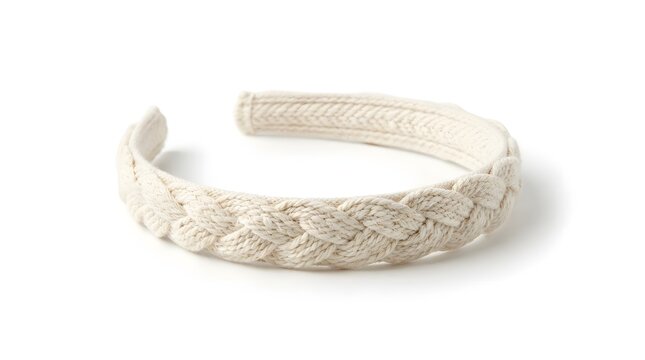 Beige knotted rope headband