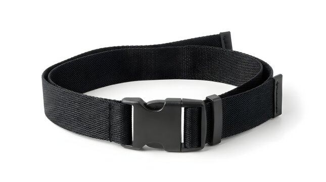 Black tactical belt with metal buckle
