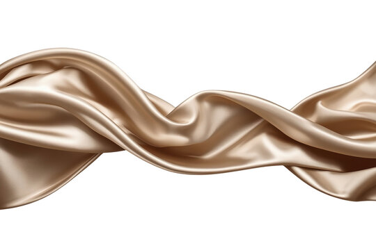 Flowing champagne satin fabric ribbon
