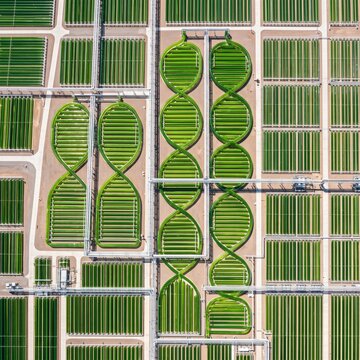 Aerial Algae Farm with Bioreactor Ponds for Biofuel