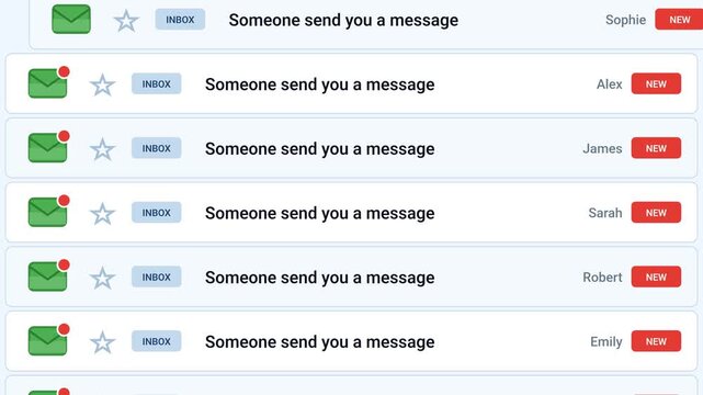 Chat Message Notification List Scrolling Animation