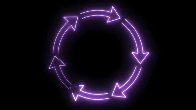 Neon Purple Circular Arrows Loop Animation 