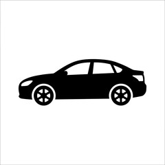 Fototapeta premium Sedan car silhouette for transportation and travel on transparent background.