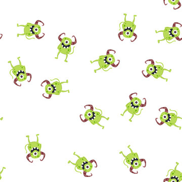 pattern dragon monster with horns cartoon. devil fiend, ogre troll, cyclops kraken dragon monster with horns sign. seamless symbol vector illustration