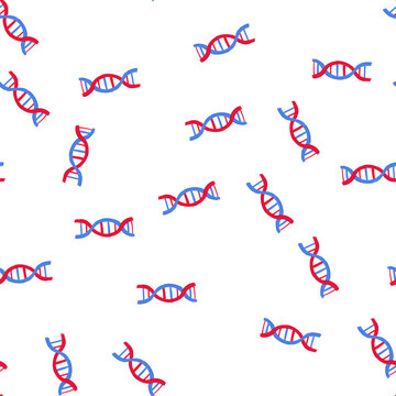 pattern chromosomes dna spiral cartoon. sequence mutation, transcription translation, doublehelix basepairs chromosomes dna spiral sign. seamless symbol vector illustration