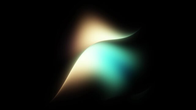 Abstract Soft Glowing Wave Motion Background Loop with Turquoise Gold Fluid Light Blend