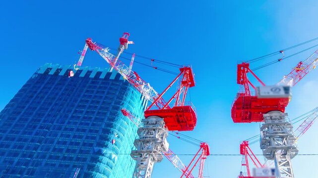 超高層ビル建築・タイムラプス