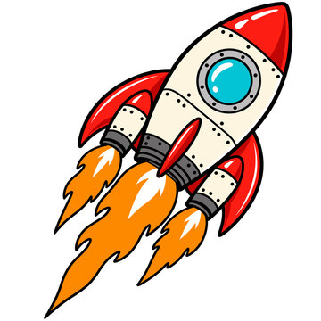 rocket in space vector