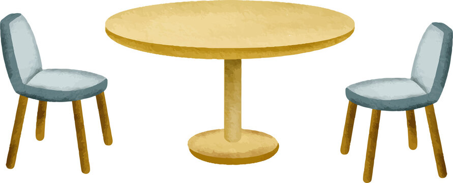 Round Table and Two Chairs