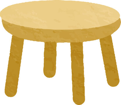 Simple Wooden Stool with Four Legs