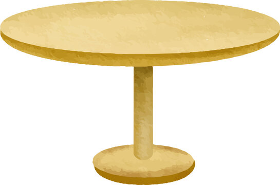 Round pedestal table with watercolor texture