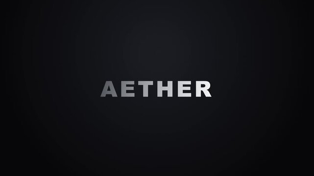 AETHER Typography Logo Reveal on Dark Minimalist Background