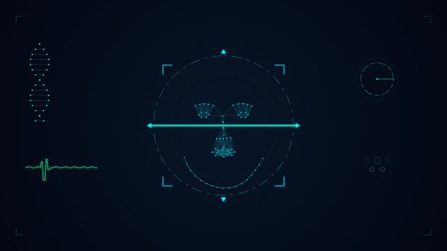 Biometric Facial Recognition and Identity Verification Scan HUD Overlay
