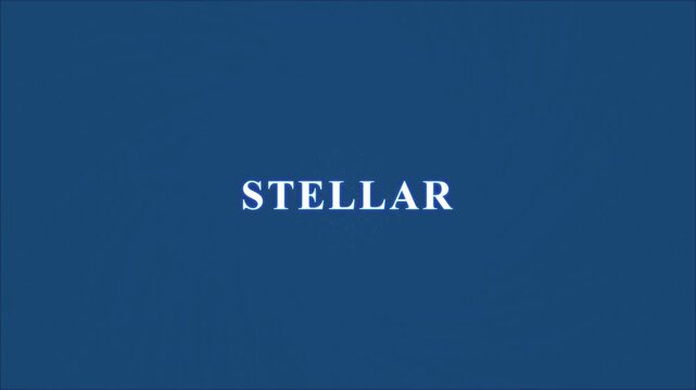 Stellar Text Logo Reveal with Spiral Particle Vortex Animation