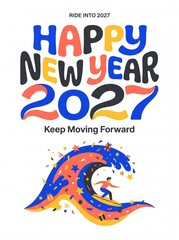 Obraz premium Creative New Year 2027 Vector Poster Celebrating Progress and Future Ambition