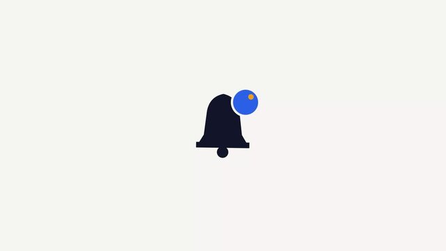 Minimalist notification bell icon with alert badge for digital user interface design