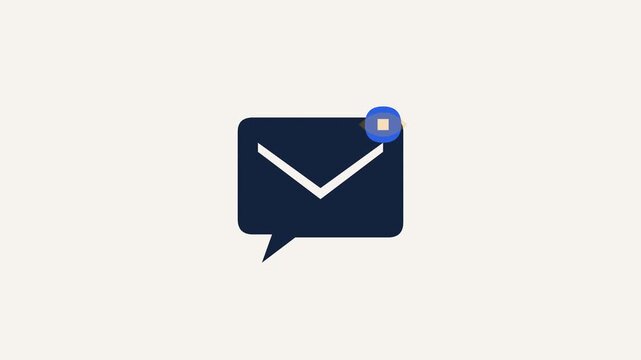 Email message notification icon with unread chat bubble design for communication