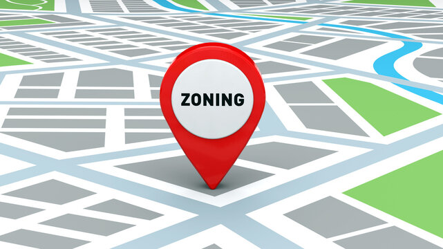 Land Use and Zoning Ordinance Map Pin 3D Rendering