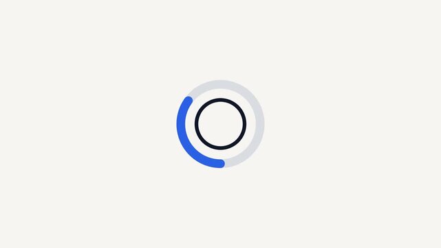 Minimalist circular loading progress bar spinner icon on light background vector illustration