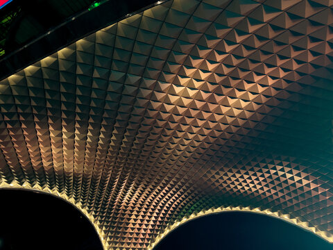 Abstract Geometric Patterned Architectural Ceiling