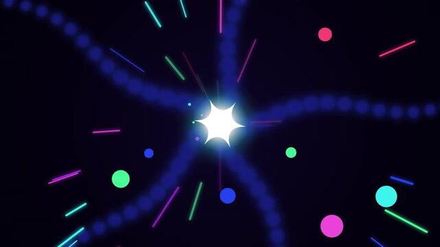 Abstract Hyperdrive Visual Loop Video Asset Featuring Geometric Grid Motion Graphics Background With Futuristic Digital Style And Purple Light Effects