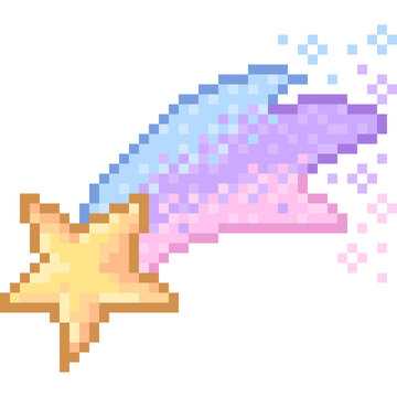 pixel art of shooting star