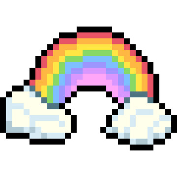 pixel art of rainbow
