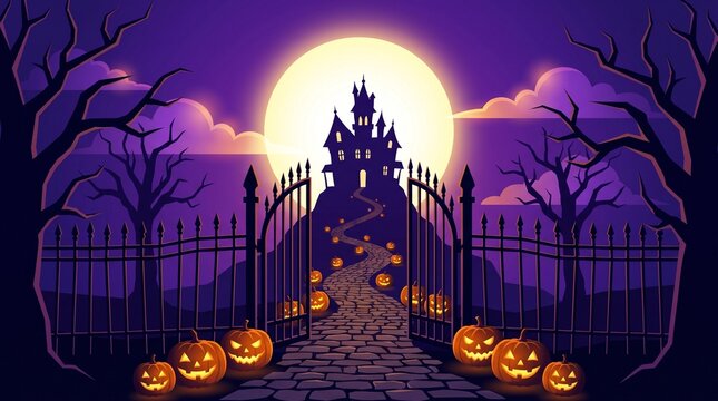 halloween background with pumpkins