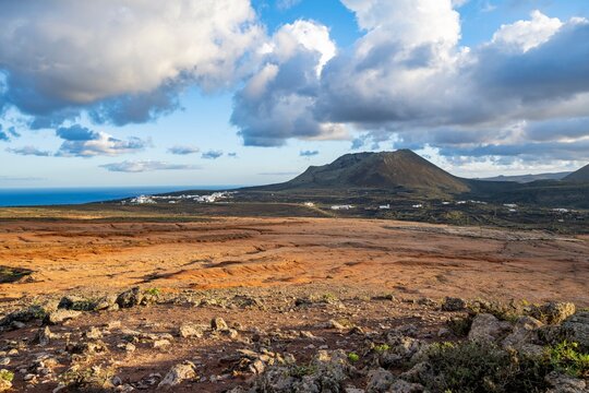 Corona volcano at sunset, Lanzarote, Canary Islands, Canary Islands