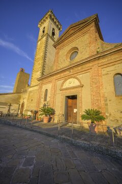 Santa Croce church in the evening light, Vinci, Metropolitan City of Florence, Italy