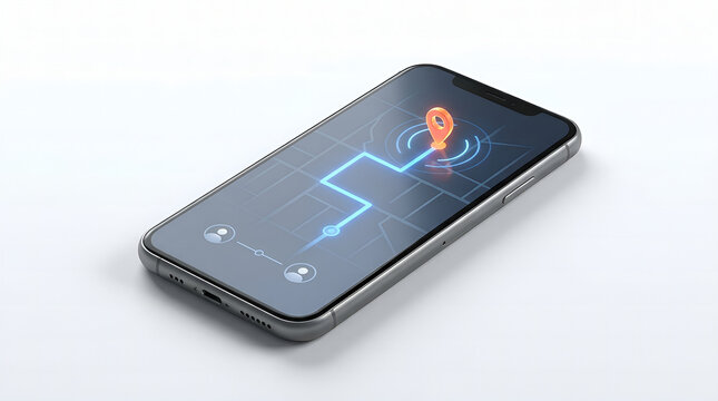 3D Isometric GPS Navigation Smartphone