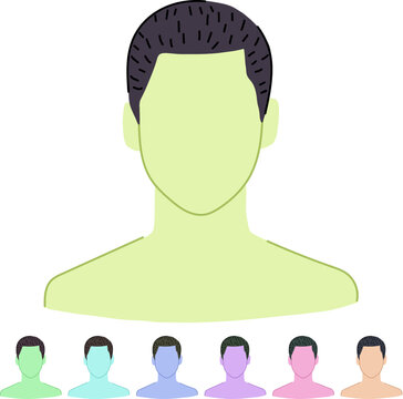 spiky hairstyles for men cartoon. fringe afro, caesar ivy, topknot shaggy spiky hairstyles for men sign vector