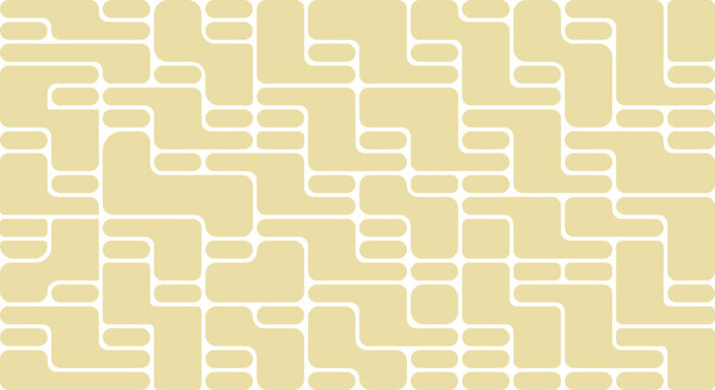 Beige geometric pattern of interlocking rounded l-shaped blocks