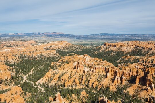 Bizarre landscape, reddish rocky landscape with fairy chimneys, sandstone formations, Bryce Canyon National Park, Utah, USA