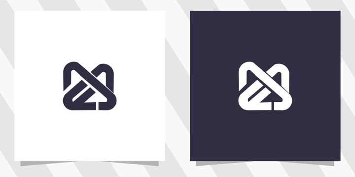 letter mf fm logo design vector