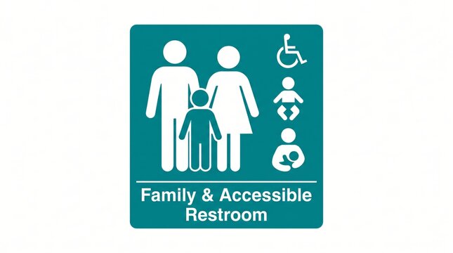 Family Accessible Restroom Sign Inclusive Facilities Signage