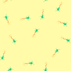 Obraz premium pattern synapse neurons cartoon. neural structure, neuro human, biology body synapse neurons sign. seamless vector illustration