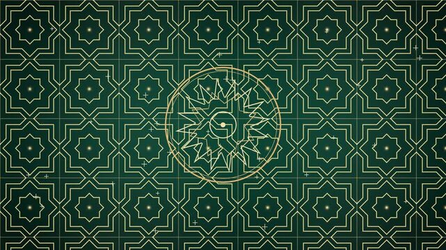 Luxury Islamic Geometric Star Pattern Gold Ramadan Loop