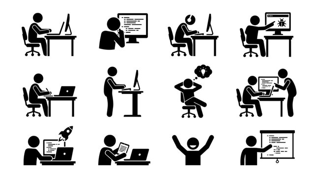 Software Developer and Programmer Icons Set