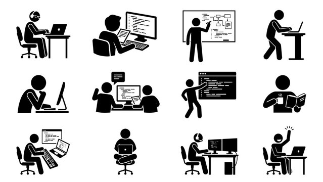 Software Developer and Programmer Icons Set