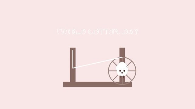 Spinning Wheel Animation for World Cotton Day Celebration