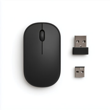 Computer Mouse Wireless Receiver Dongle Isolated on White Background