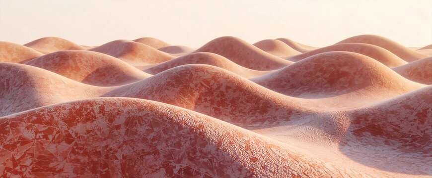 Textured terracotta sand dunes under warm sunlight with smooth undulating curves