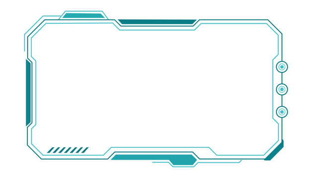 Futuristic hud frame design with digital interface elements, scifi technology border for gaming ui