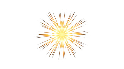 Obraz premium Glowing Golden Starburst Spark Light Explosion Isolated on Transparent Background