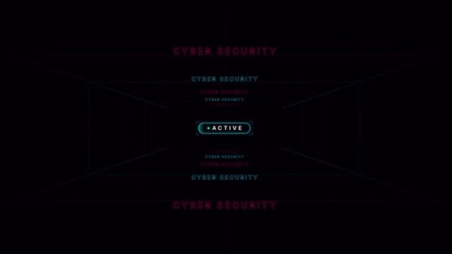 Futuristic Cyber Security Active Status Screen Motion Graphic