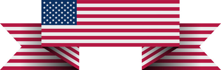 Obraz premium American flag border ribbon flat design illustration